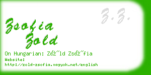 zsofia zold business card